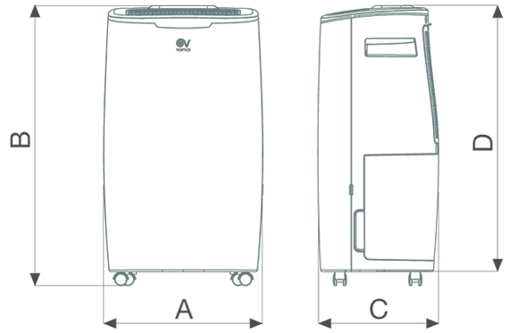 Dimensiuni dezumidificator Deumido 20 EVO