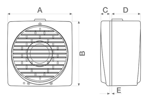 Dimensiuni ventilator axial Vario AR diametru 300 mm cu motor long life