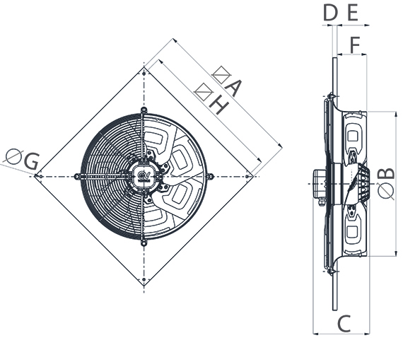 Dimensiuni ventilator de perete